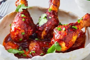 Kurczak z ananasem i sosem BBQ