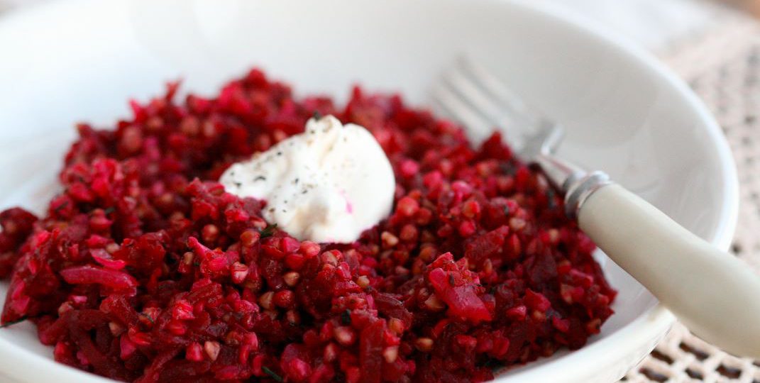 Kaszotto z burakiem i serem feta 