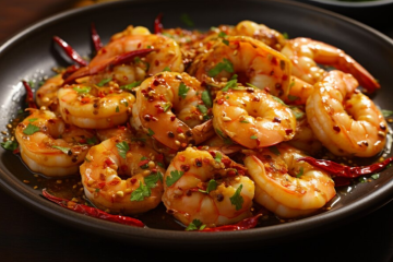 Krewetki z mango z sosem chili 