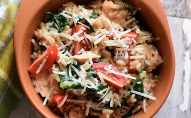 Łosoś z ryżem i serem