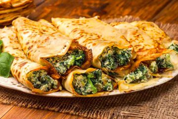 Naleśniki ze szpinakiem i serem pleśniowym 