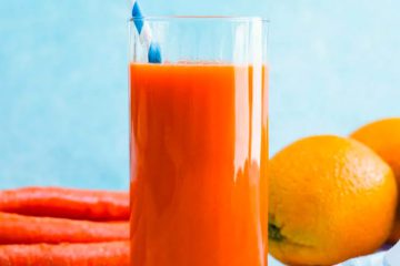 Napój marchwiowo pomarańczowy z imbirem i sokiem z limonki 