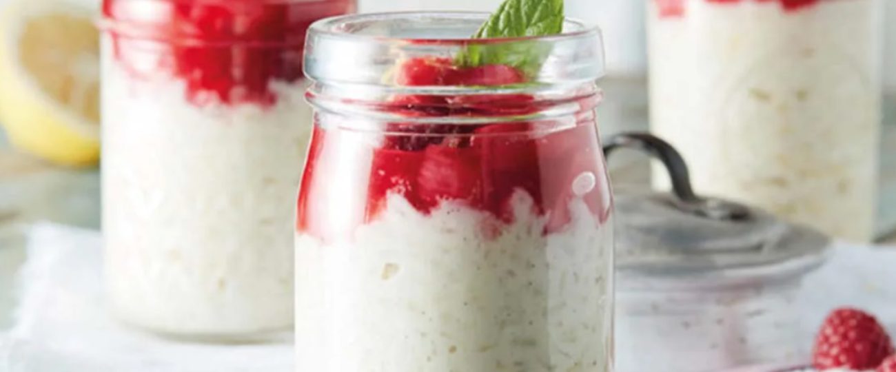 Ryż na mleku z rabarbarem