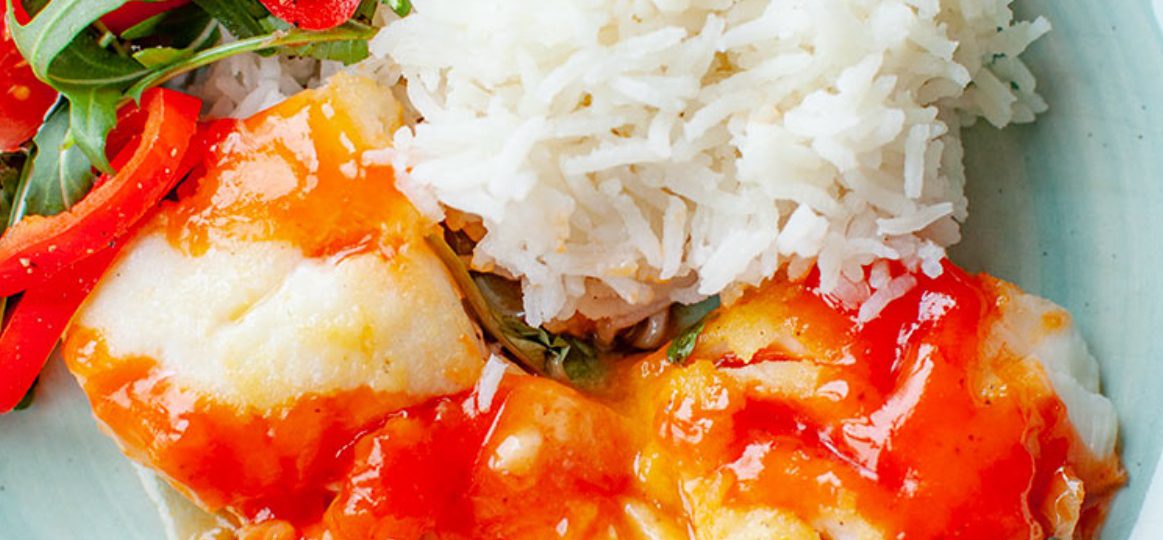Dorsz w słodkim sosie chili