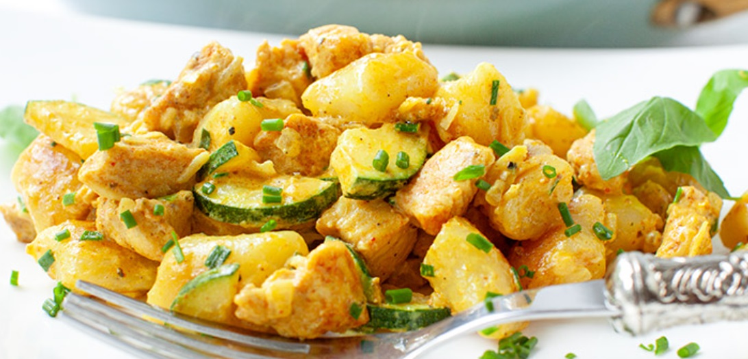 Kopytka z kurczakiem i cukinią