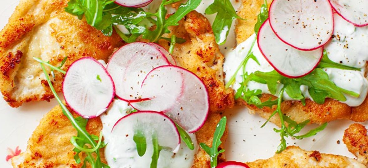 Kurczak milanese z sosem ranczerskim