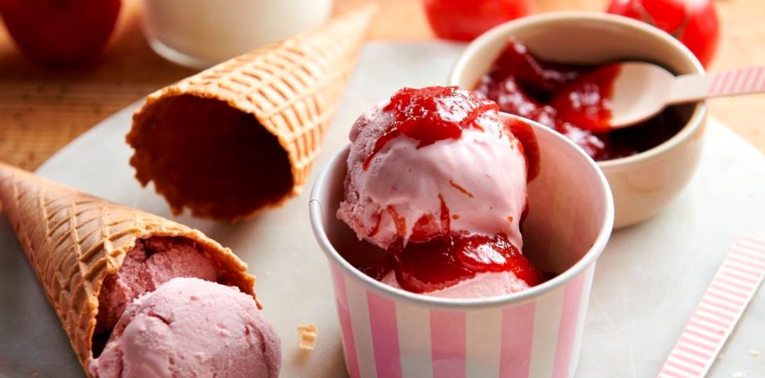 Lody pomidorowe z karmelem pomidorowym 