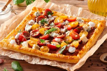 Tarta z pomidorkami i włoskimi serami 